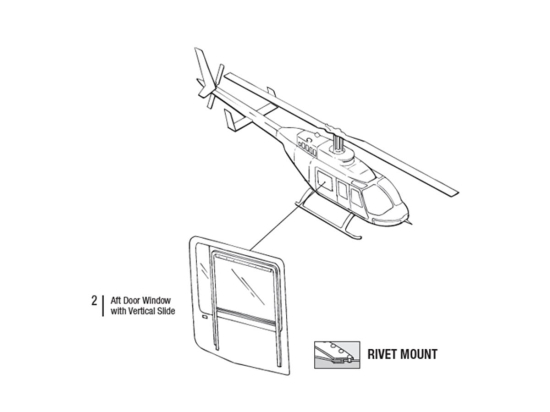 AFT WINDOW W/VERTICAL SLIDE LH | P/N: 206B-1008-1