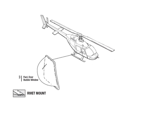 FWD BUBBLE WINDOW RH | P/N: 206B-1010-2