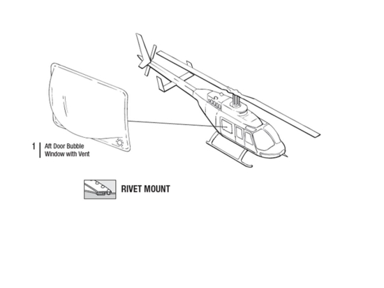 AFT BUBBLE WINDOW W/VENT LH | P/N: 206B-1011-1