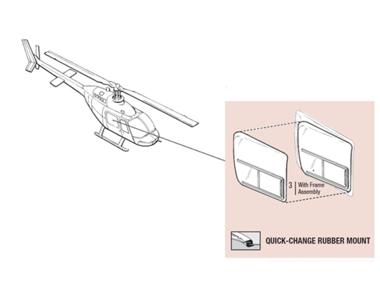 AFT WEDGE WINDOW W/SLIDE & FRAME ASSY LH (QUICK-CHANGE) | P/N: 206BW-QC-1006-1