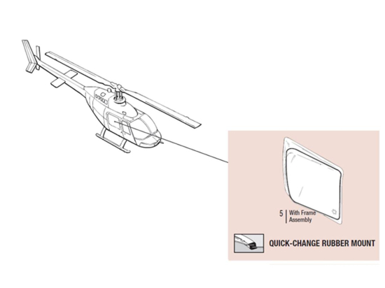 AFT WEDGE WINDOW W/VENT & FRAME ASSY LH (QUICK-CHANGE) | P/N: 206BW-QC-1006-3