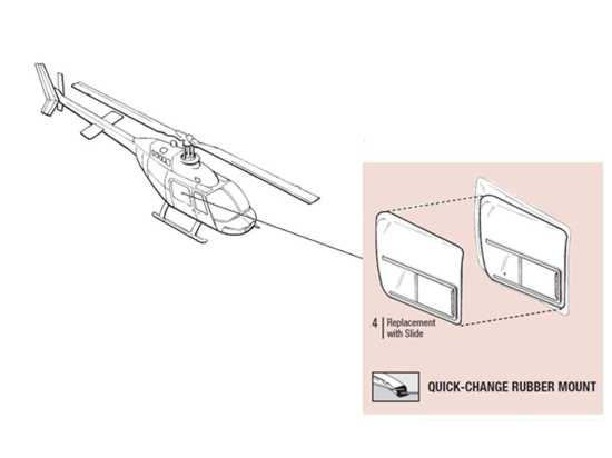 AFT WEDGE WINDOW REPLACMNT W/SLIDE LH (QUICK-CHANGE) | P/N: 206BW-QC-1006-7
