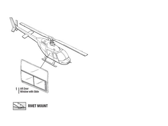 AFT WINDOW W/SLIDE LH | P/N: 206L-1005-1