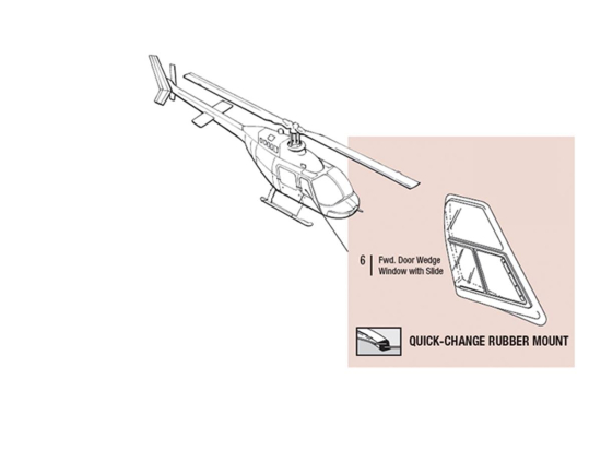 FWD WEDGE WINDOW W/SLIDE RH (QUICK-CHANGE) | P/N: 206LW-1004-6