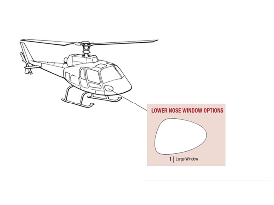 LARGE LOWER NOSE WINDOW LH | P/N: 3501-2021-1