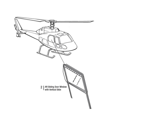 AFT SLIDING DOOR WINDOW W/VERTICAL SLIDE LH | P/N: 3501-2038-1