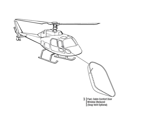FWD CABIN COMFORT DOOR WDW (REDUCED) RH | P/N: 3501CC-2030-4