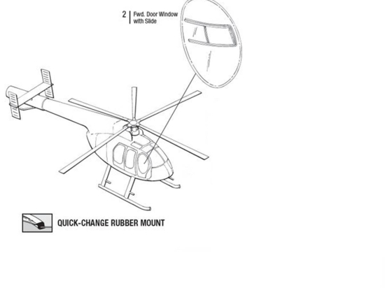 FWD DOOR WINDOW W/SLIDE RH | P/N: 369-3505-44