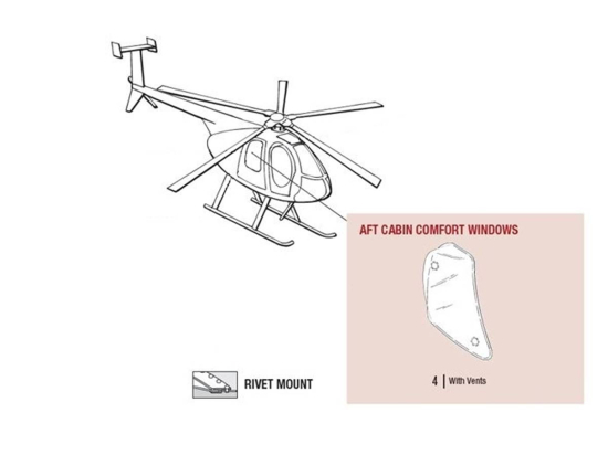AFT CABIN COMFORT WINDOW W/VENTS LH | P/N: 369-4506-1