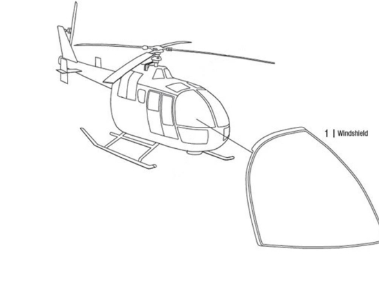 WINDSHIELD RH | P/N: BO105-1001-2