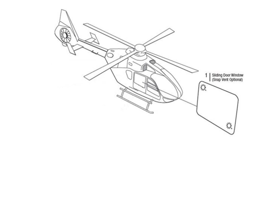 SLIDING DOOR WINDOW RH | P/N: EC135-1005-2