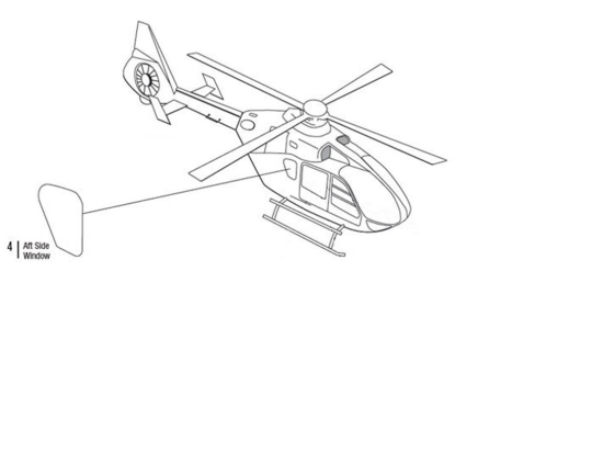 AFT SIDE WINDOW RH | P/N: EC135-1007-2