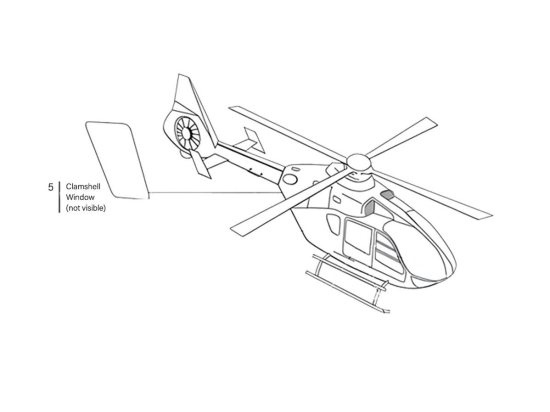 CLAMSHELL WINDOW RH | P/N: EC135-1008-2