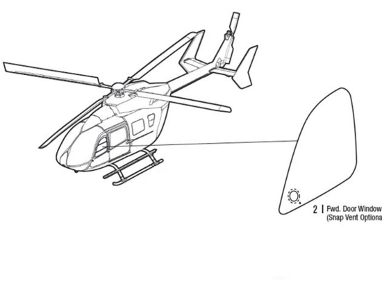 FWD DOOR WINDOW LH | P/N: EC145-1004-6