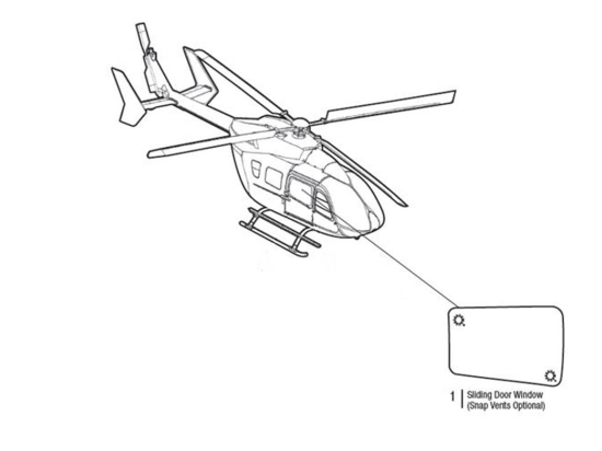 SLIDING DOOR WINDOW LH | P/N: EC145-1005-1