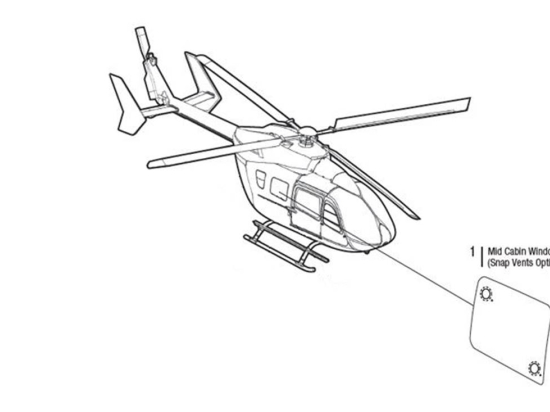 MID CABIN WINDOW RH SNAP VENT OPTION | P/N: EC145-1006-2